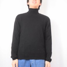 画像2: S.MARLON タートルネック カシミアニットセーター BLACK 2XL (2)