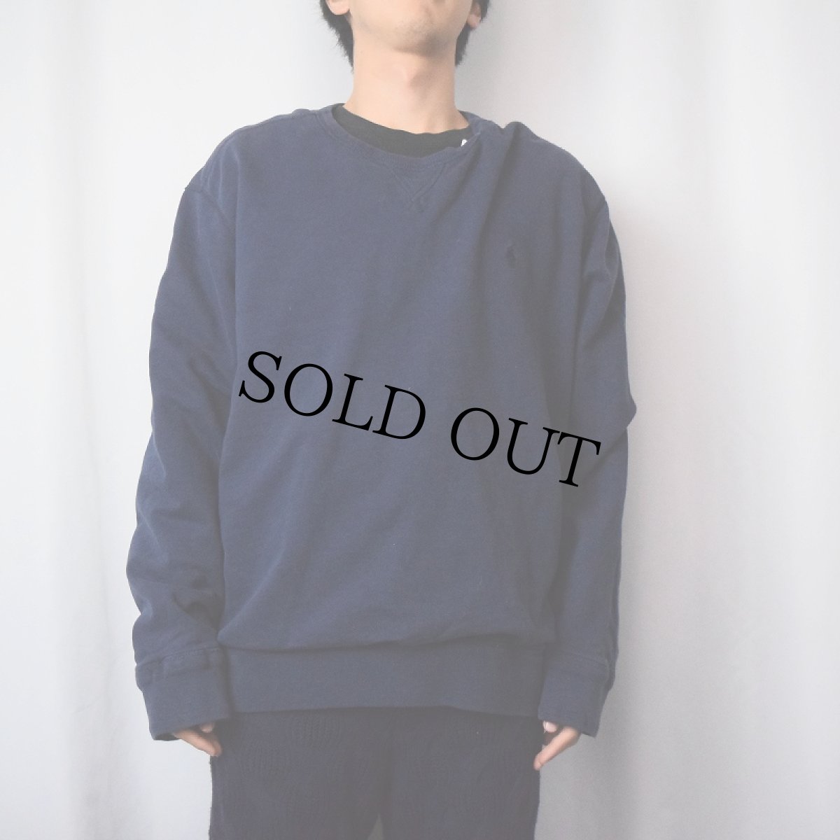 画像2: POLO Ralph Lauren 前V ロゴ刺繍スウェット NAVY XL (2)