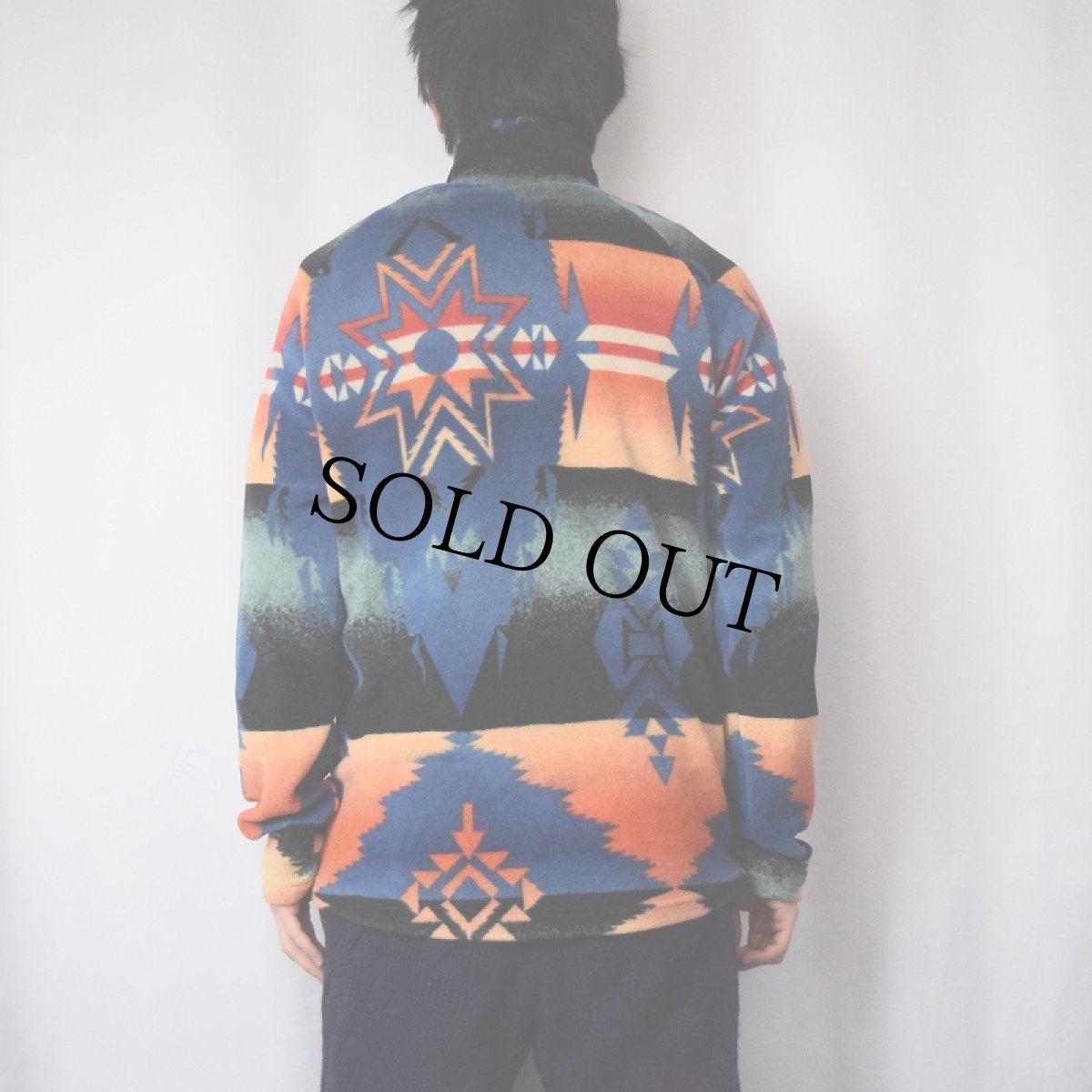 画像3: POLO Ralph Lauren ワッペン付き ネイティブ柄 フリースジャケット M (3)