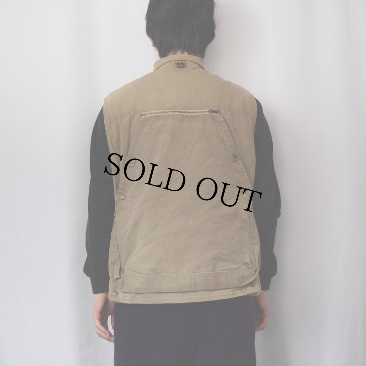 画像3: POLO Ralph Lauren パッチ付き コットンハンティングベスト L (3)