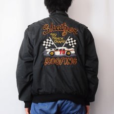 画像4: 80's Wear Guard "Shatzer ROOFING" チェーンステッチ 中綿入り ジップジャケット BLACK L (4)