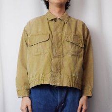 画像2: 70〜80's BRITISH KHAKI コットンキャンバスジャケット SIZE12 (2)