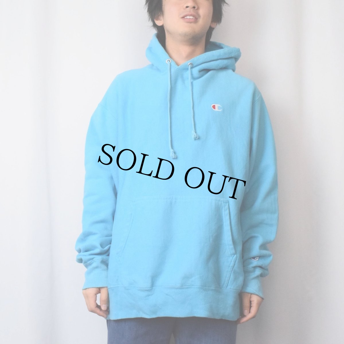 画像2: Champion REVERSE WEAVE 無地スウェットフーディー XL 目付き (2)