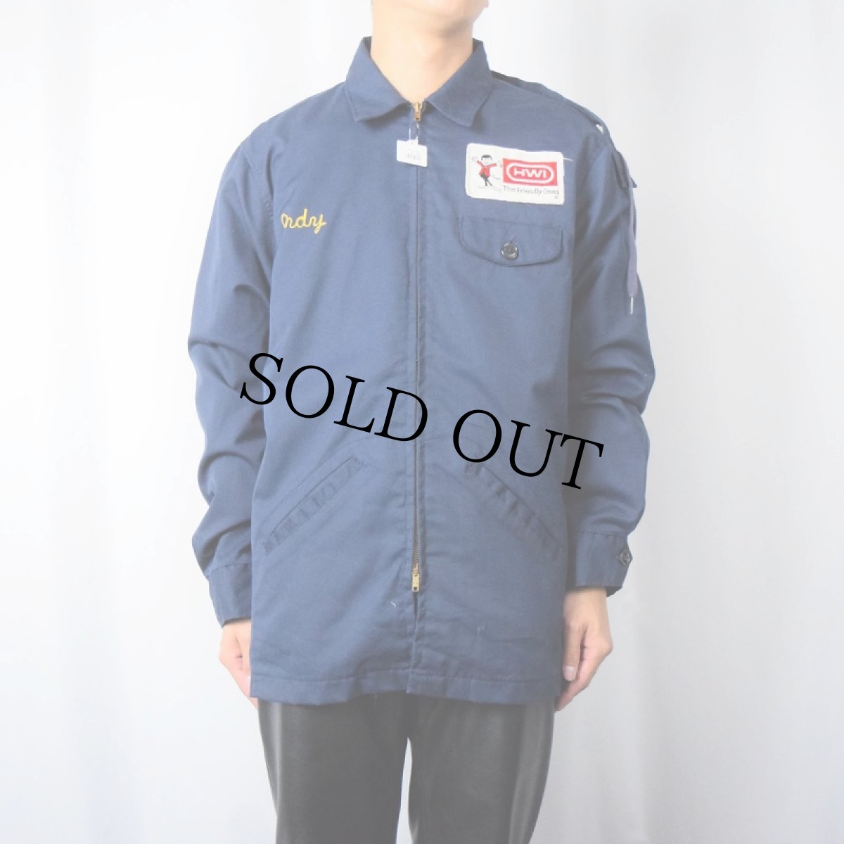 画像2: 70's "Von Jolel's" チェーン刺繍 キルティングライナー付き ワークジャケット SIZE42 (2)