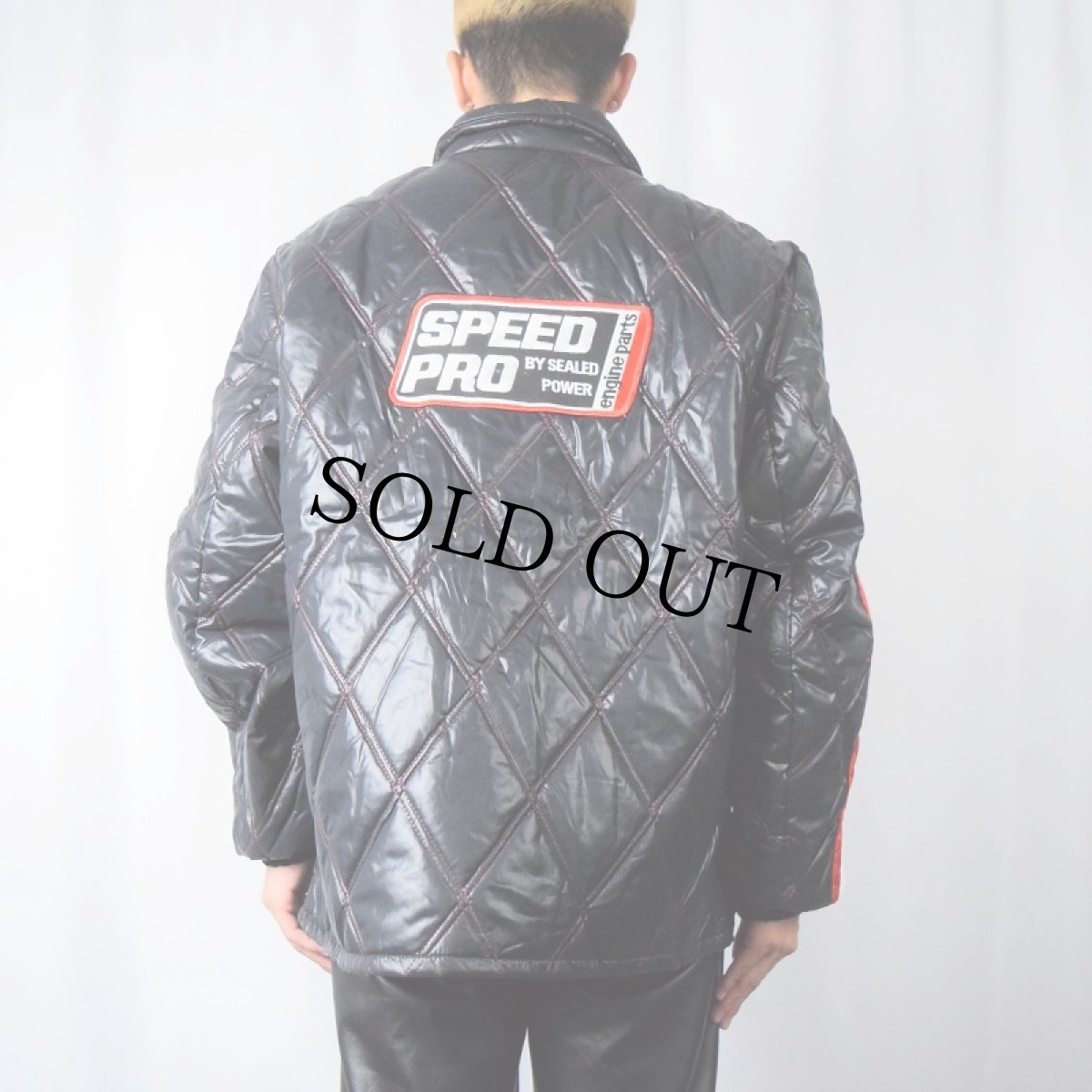 画像3: 【SALE】 70's TOPPMASTER USA製 チェーン刺繍 パッチ付き 中綿入りナイロンレーシングジャケット XL (3)