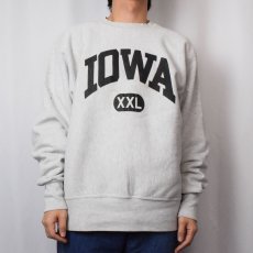 画像2: 90's USA製 REVERSE WEAVE TYPE "IOWA" プリントスウェット L (2)