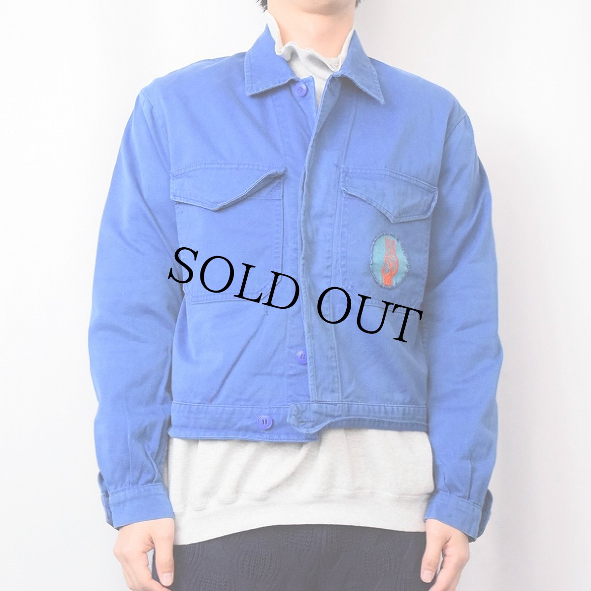 画像2: EURO ESDERS Technique モールスキン パッチ付き ワークジャケット SIZE48 (2)