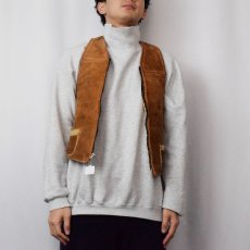 画像2: 30〜40's 鳩目ジップ ムートンベスト (2)