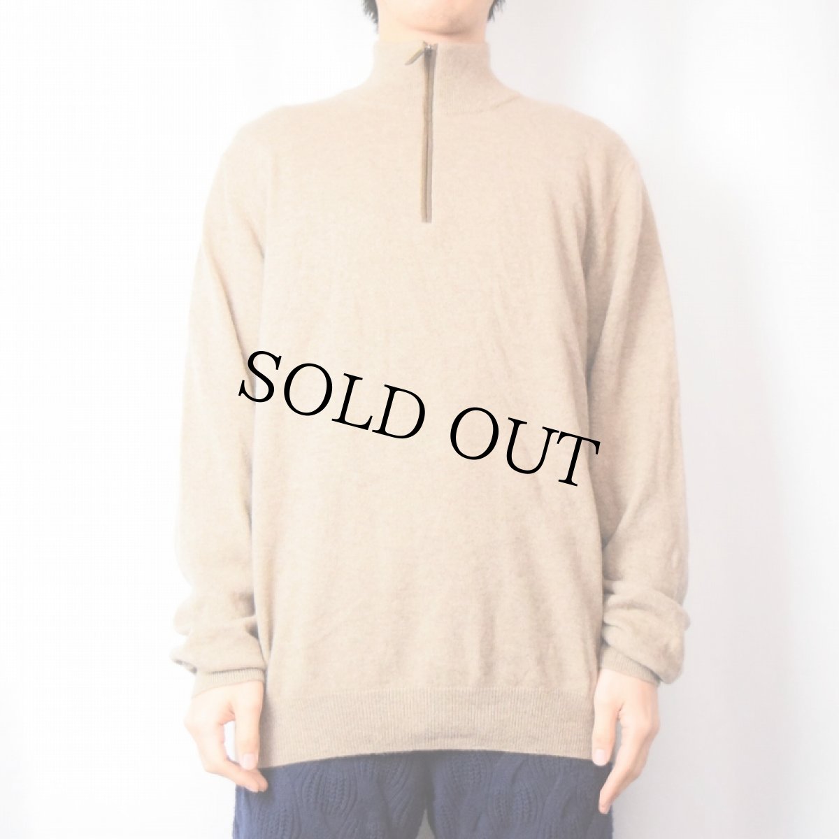 画像2: Saks Fifth Avenue ITALY製 ハーフジップ カシミアニットセーター XL (2)