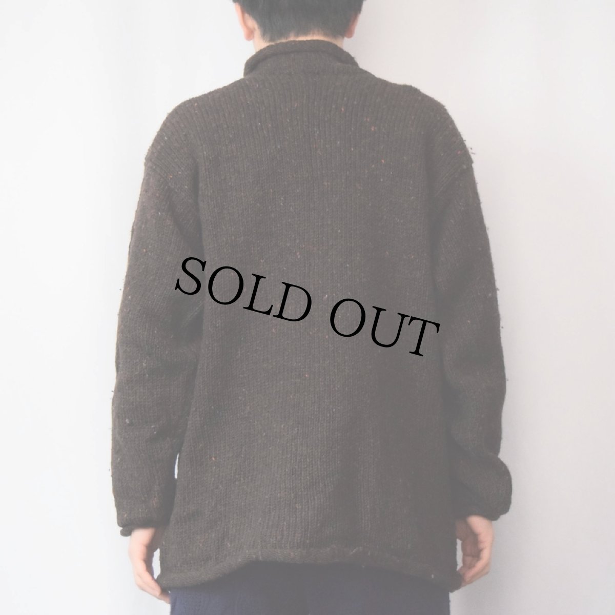 画像3: 80s Inishowen IRELAND製 カラーネップ混 ロールネック ウールニットセーター (3)