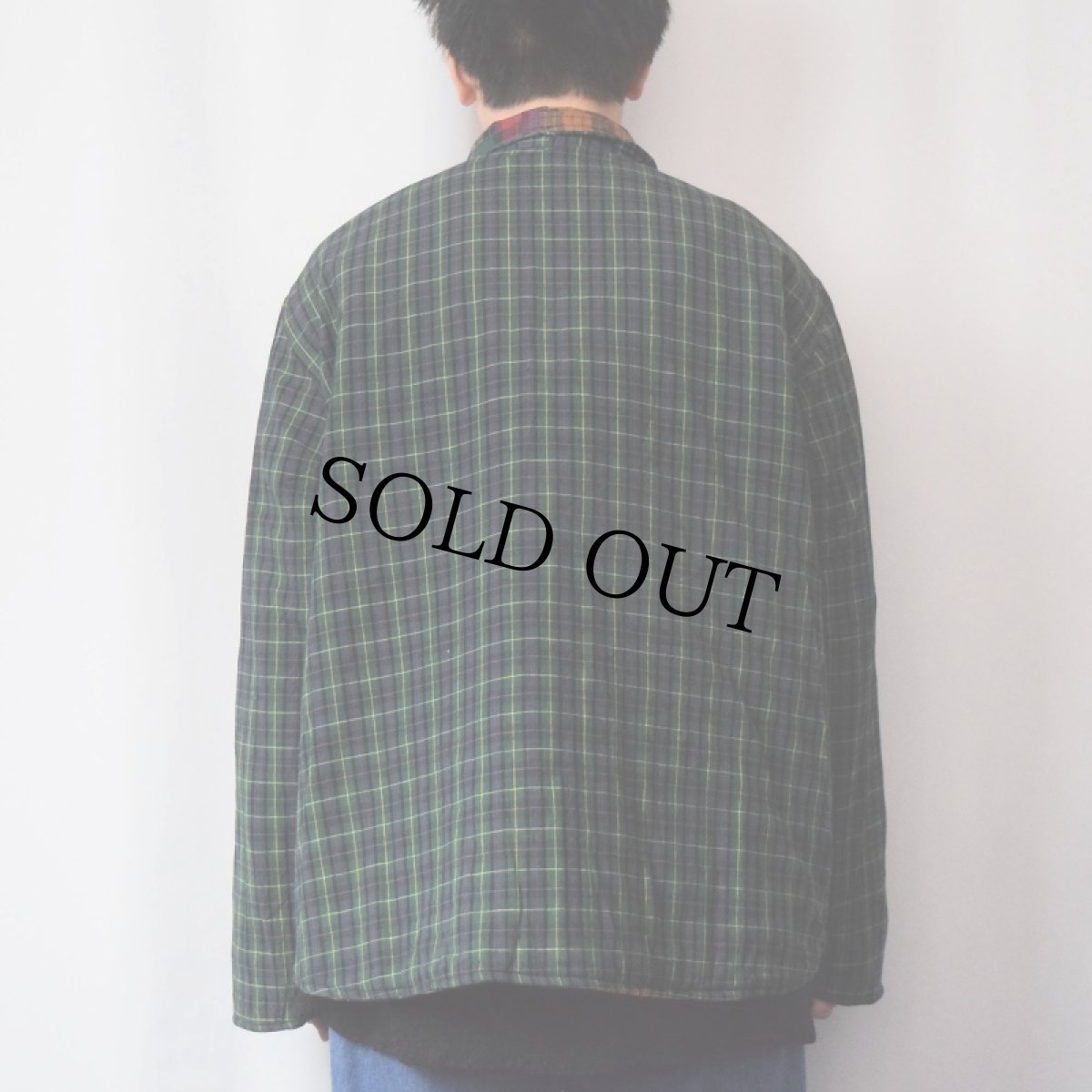 画像6: チェック柄 パッチワーク リバーシブルキルティングジャケット (6)