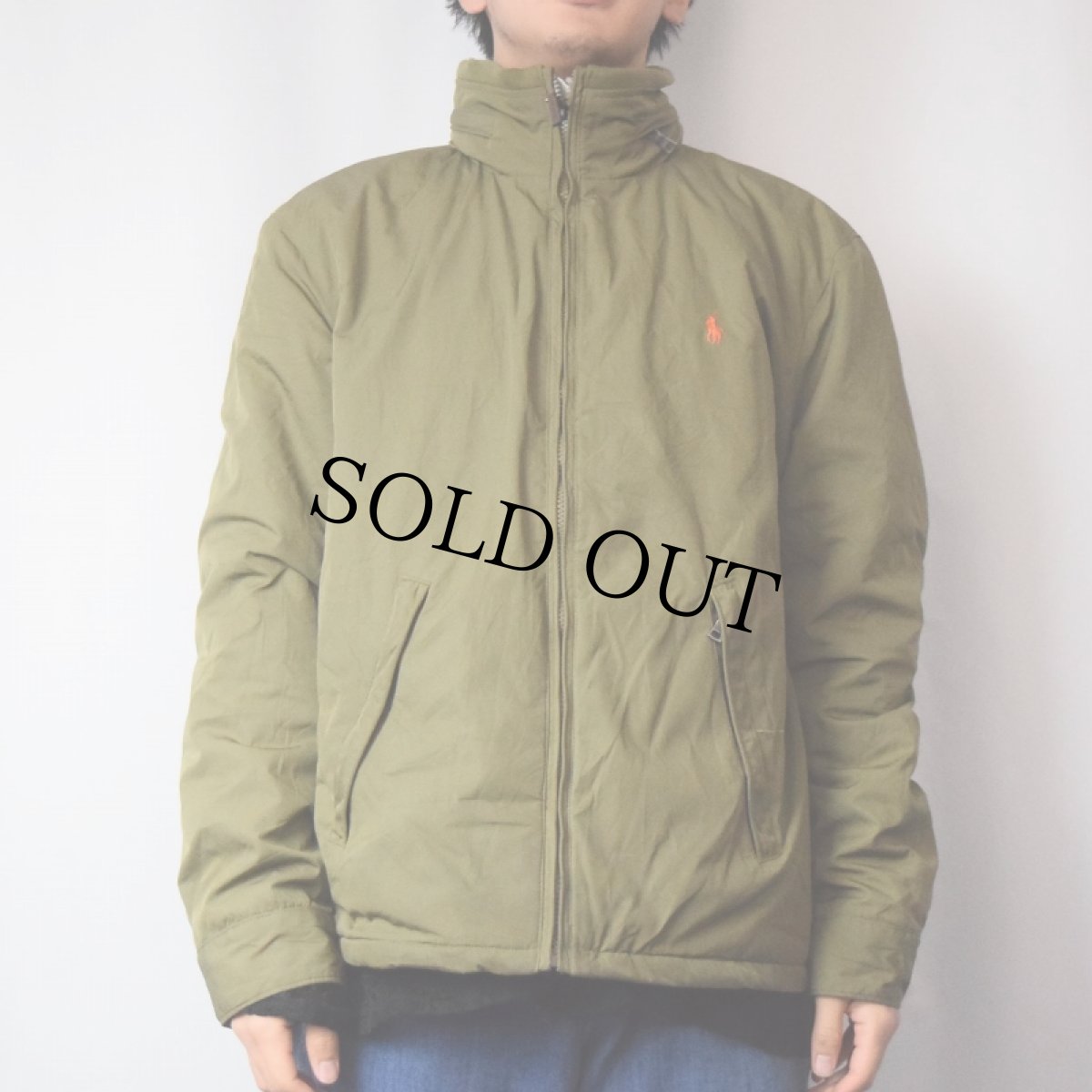 画像2: POLO Ralph Lauren ロゴ刺繍 中綿入り ポリエステルジップジャケット L (2)