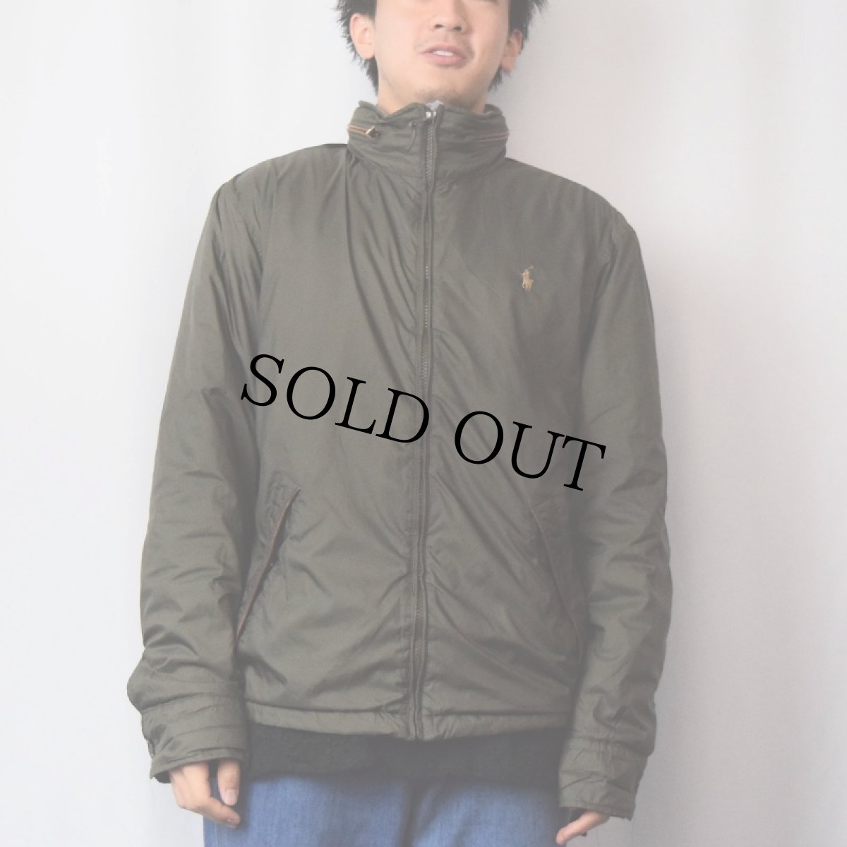 画像2: POLO Ralph Lauren ロゴ刺繍 中綿入り ポリエステルジップジャケット M (2)