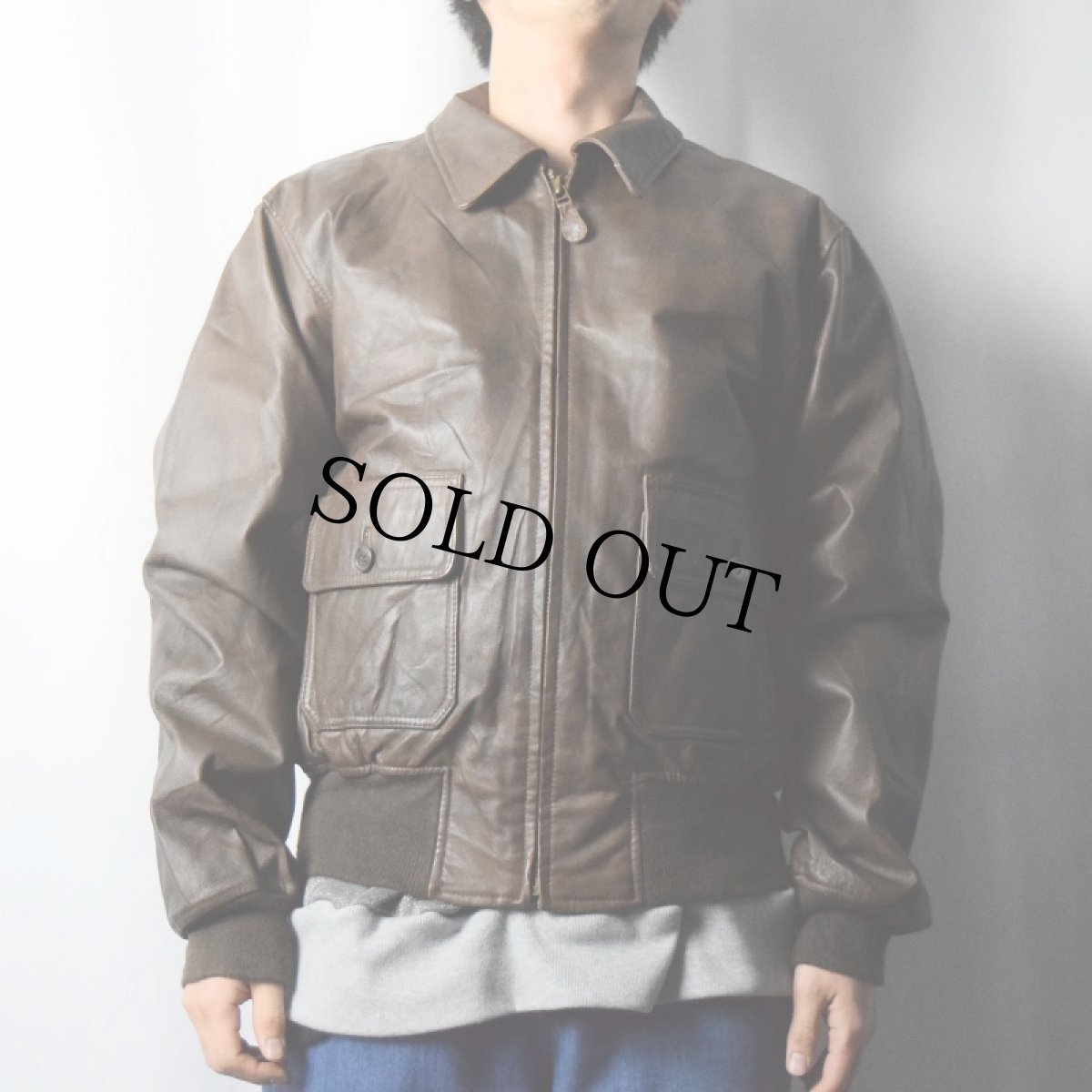 画像2: COOPER "A-2TYPE" レザーフライトジャケット S (2)