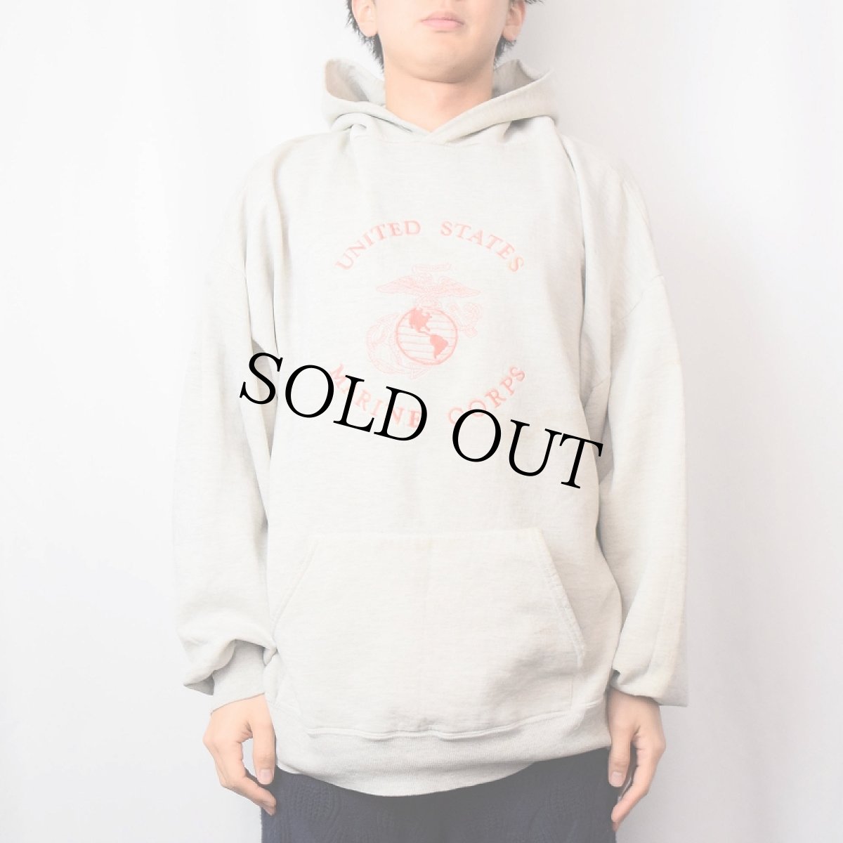 画像2: 〜90's "UNITED STATES MARINE CORPS" 刺繍スウェットフーディー (2)