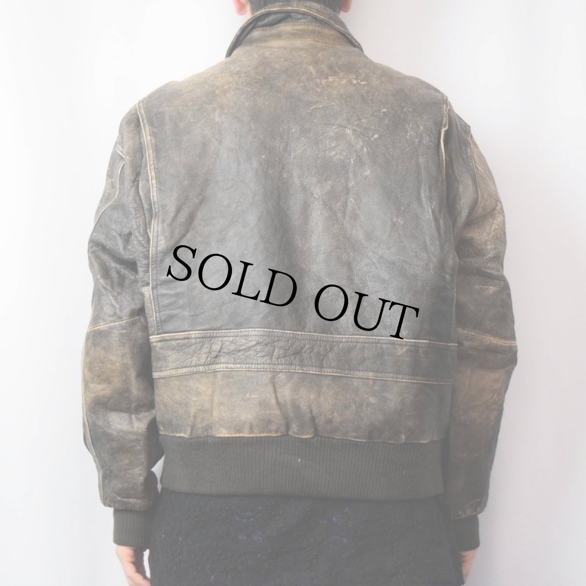 画像3: 80's〜 FIDELITY レザーフライトジャケット SIZE42 (3)