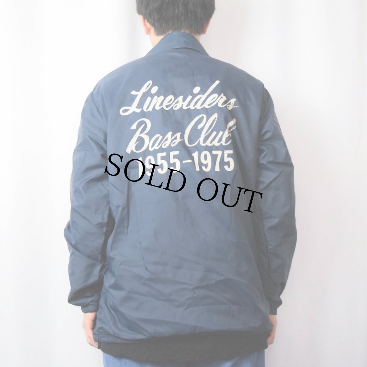 画像4: 80's DEERFOOT USA製 "Linesiders Bass Club" プリントナイロンコーチジャケット M (4)