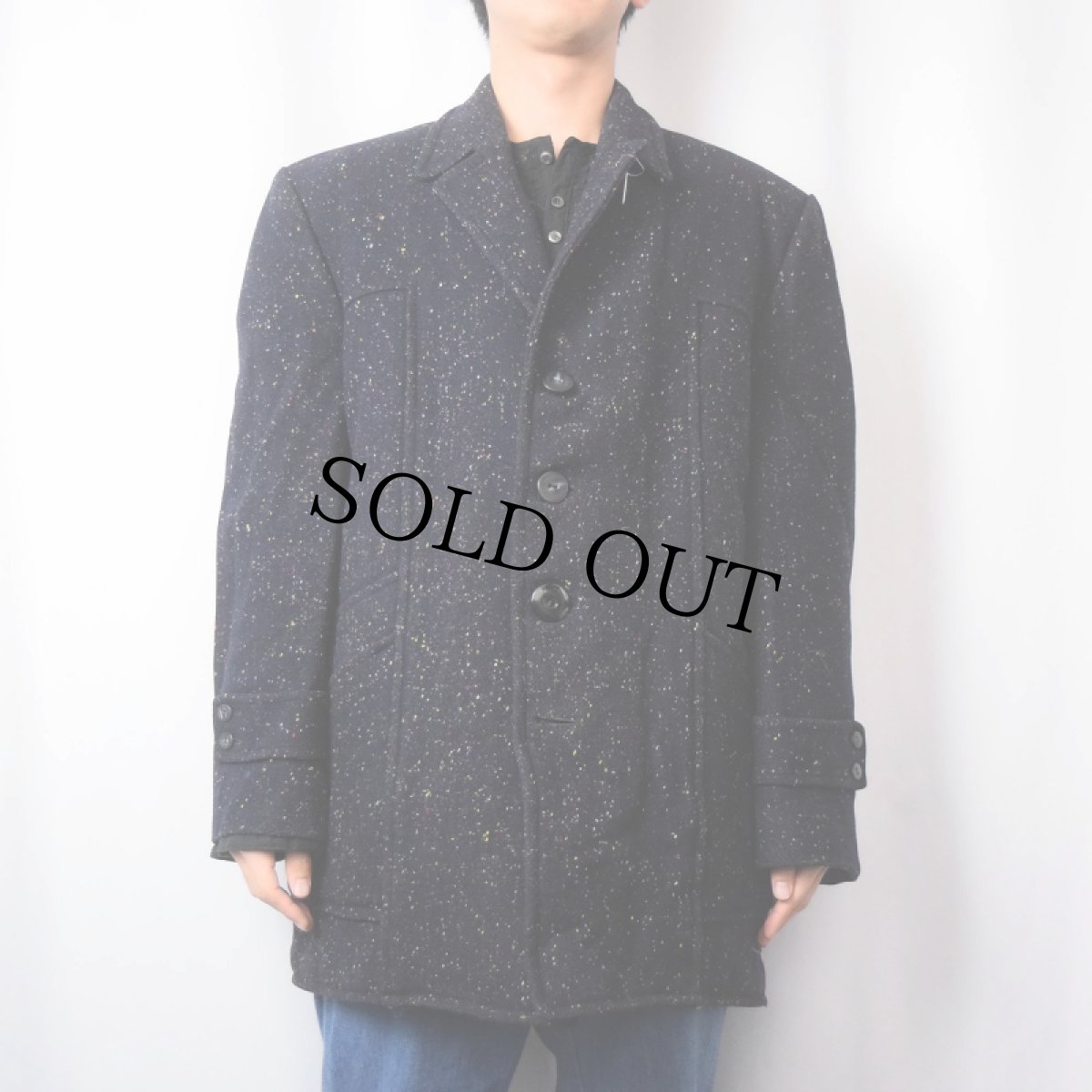 画像2: 70's ネップデザイン メルトンコート NAVY (2)