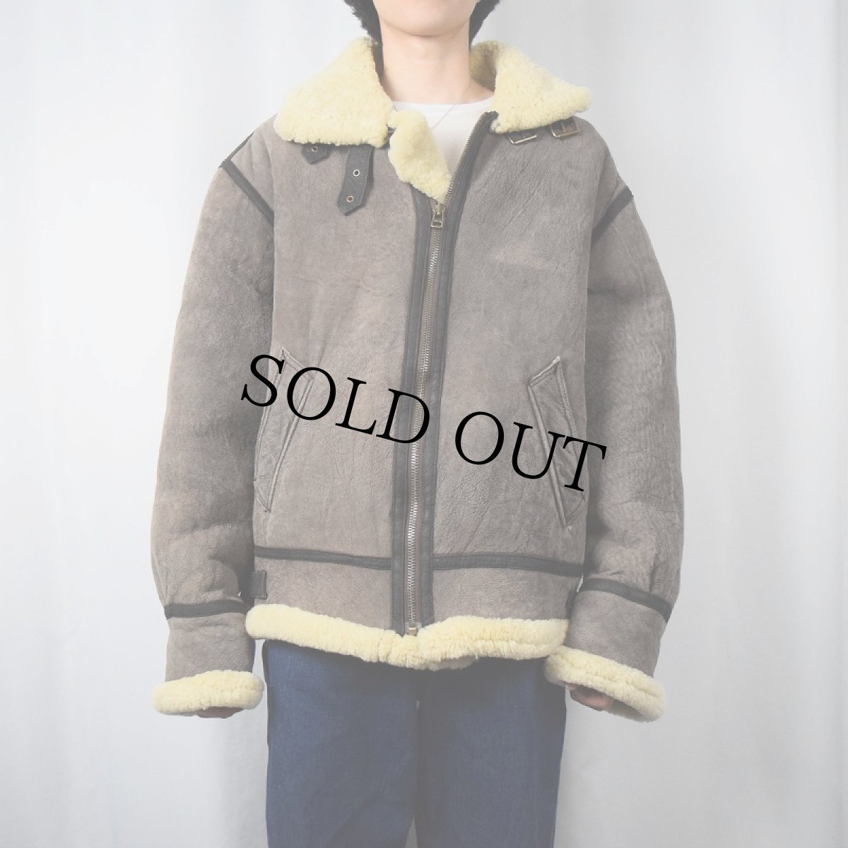 画像2: ORIGINAL SHEARLING B-3 TYPE ムートンフライトジャケット (2)
