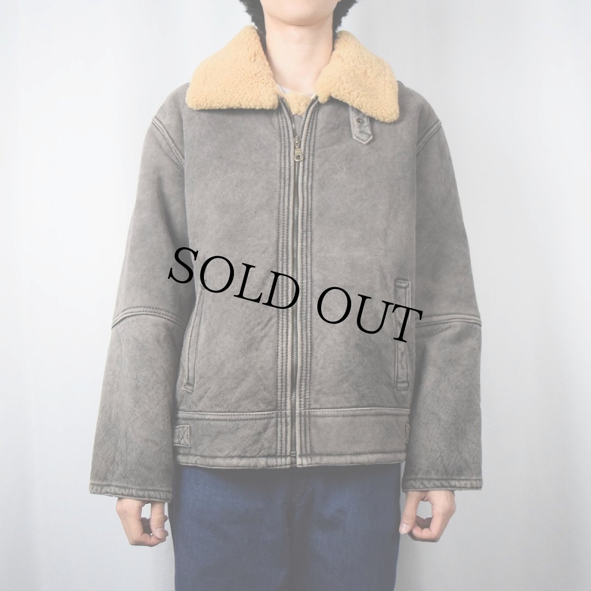 画像2: ARIZONA ムートンフライトジャケット SIZE56 (2)