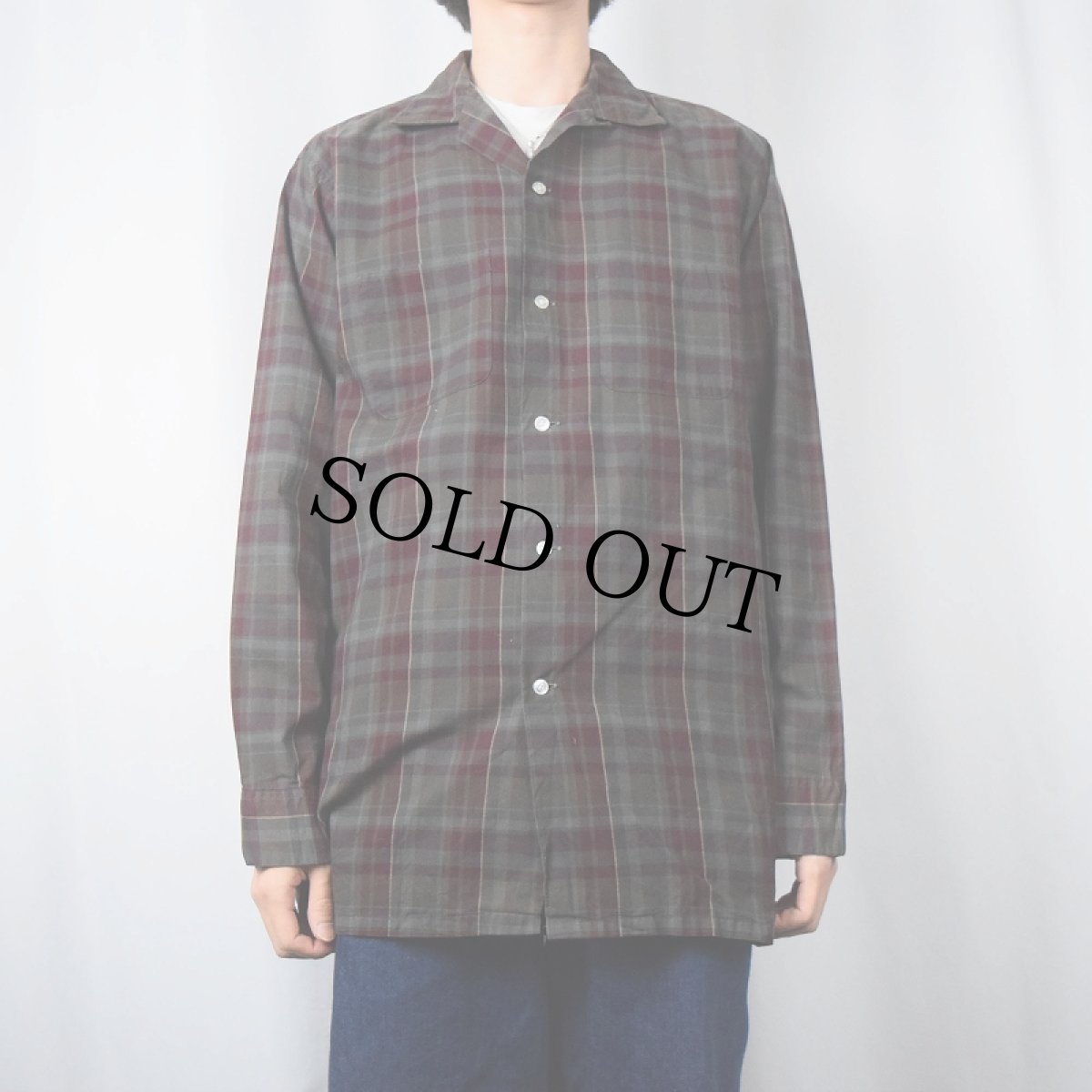 画像2: 60's PENNY'S TOWNCRAFT チェック柄 コットンオープンカラーシャツ L (2)