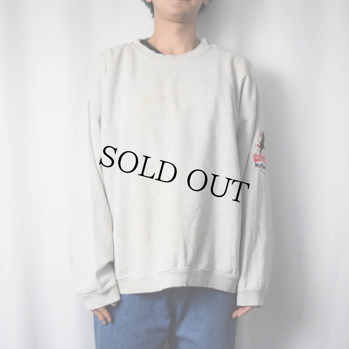 画像2: 90's Marlboro USA製 タバコ企業 ロゴ刺繍 スウェット XL (2)