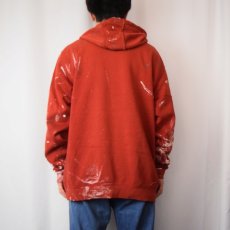 画像3: Carhartt ペンキペイント ロゴプリントスウェットフーディー L (3)