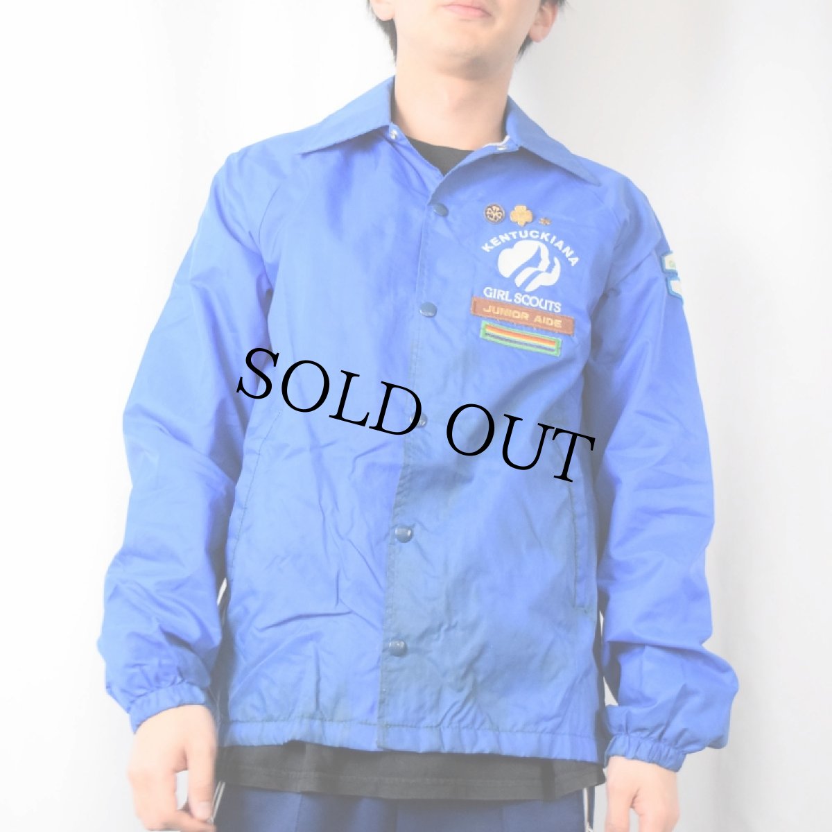 画像3: 70〜80's AUBURN SPORTSWEAR USA製 パッチ付き ナイロンコーチジャケット S (3)