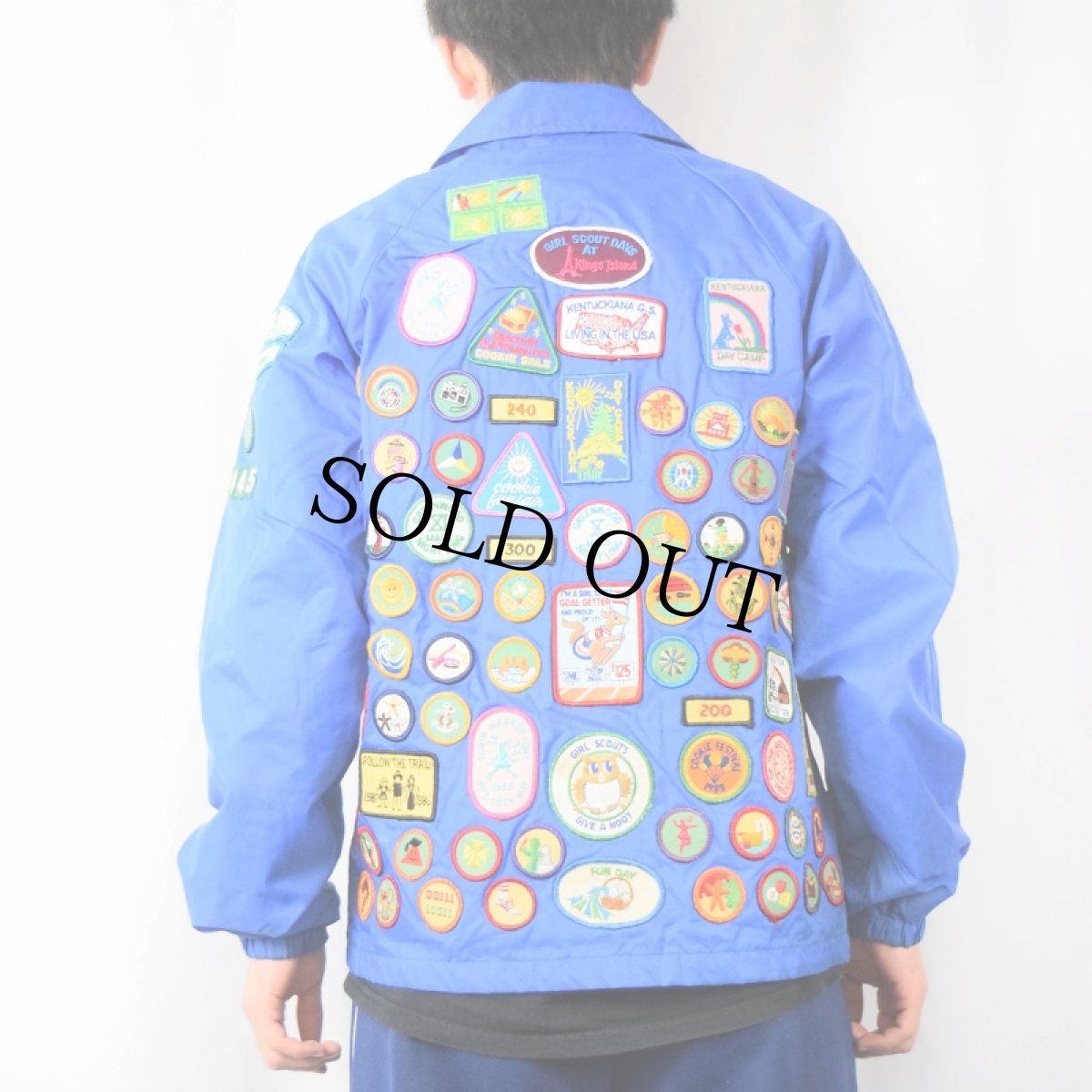 画像4: 70〜80's AUBURN SPORTSWEAR USA製 パッチ付き ナイロンコーチジャケット S (4)