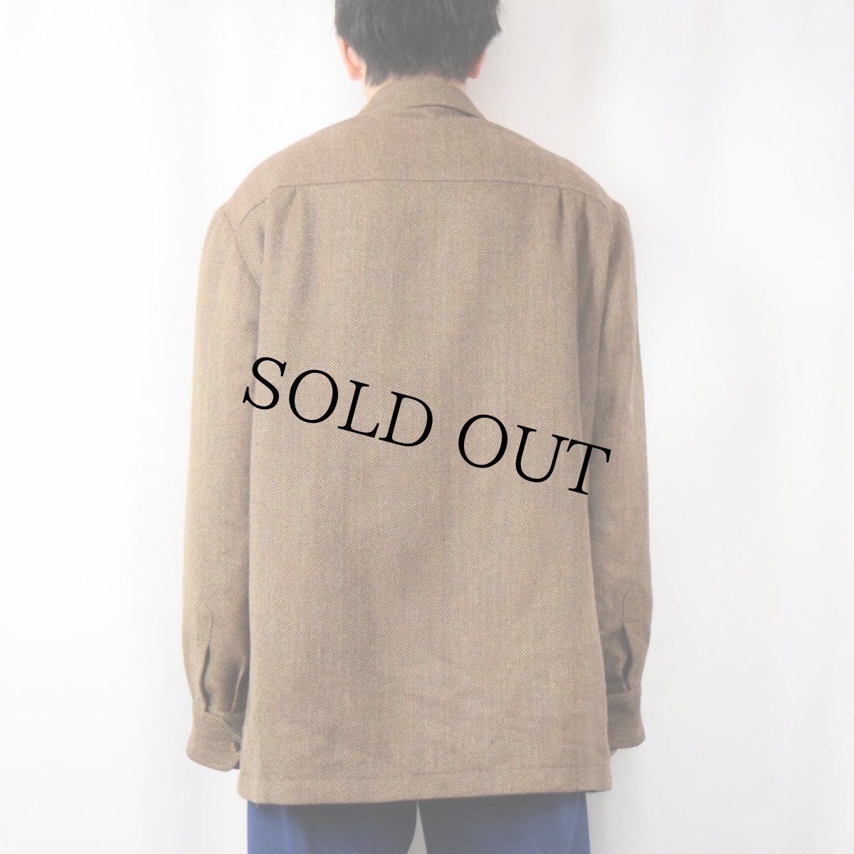 画像3: 90's Paul Stuart ITALY製 ヘリンボーン織り ウールジャケット M (3)