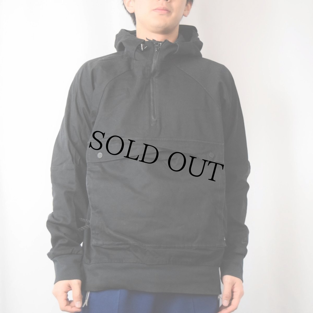 画像2: NIKE SB コットンアノラックパーカー BLACK L (2)