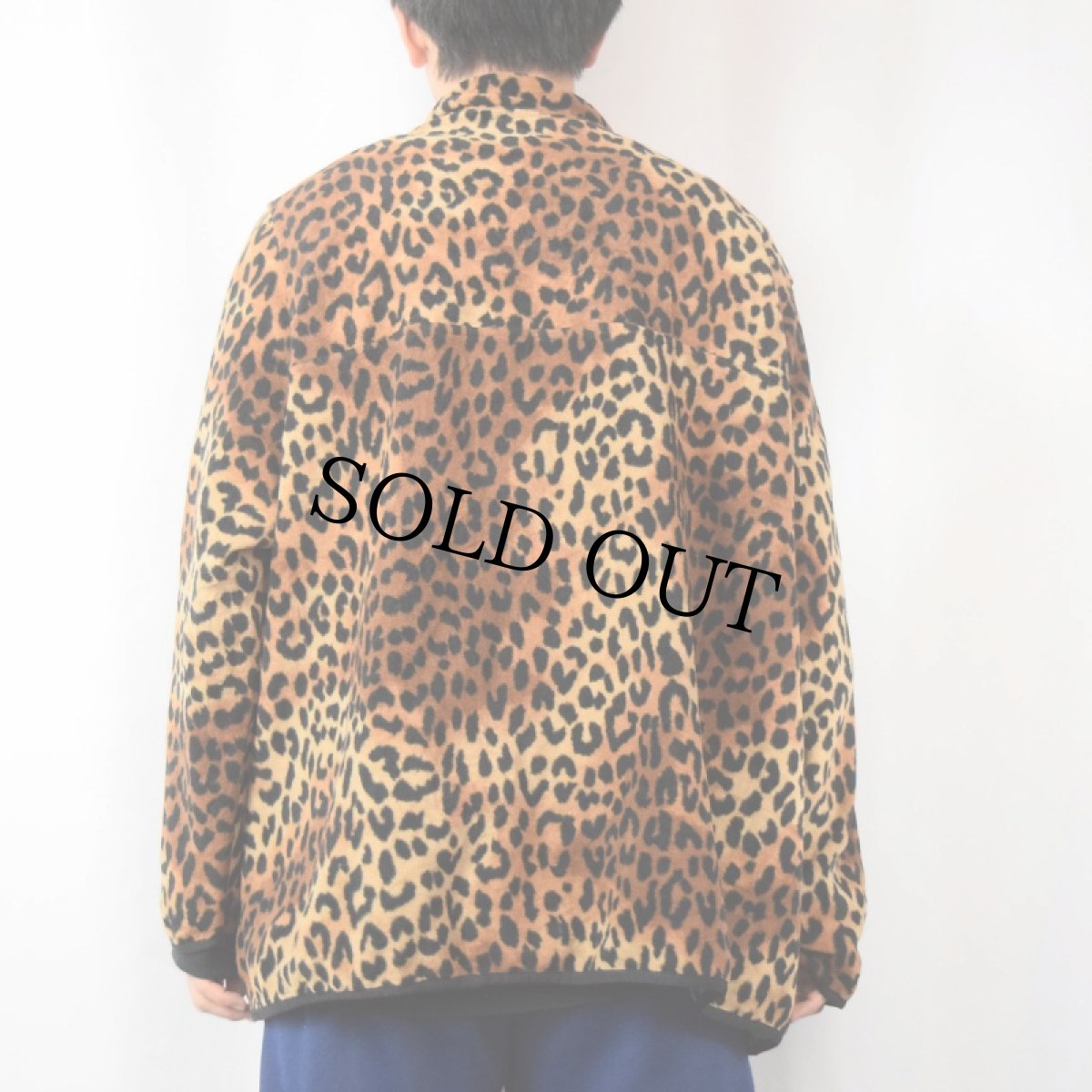 画像3: LANDS' END レオパード柄 フリースプルオーバー 2X (3)