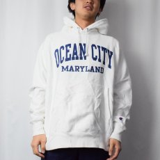 画像2: Champion REVERSE WEAVE "OCEAN CITY MARYLAND" プリントスウェットフーディー L (2)