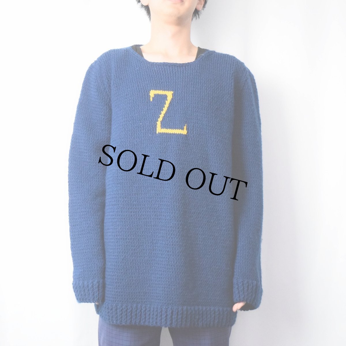 画像2: "Z" ハンドメイド ウールニットセーター (2)