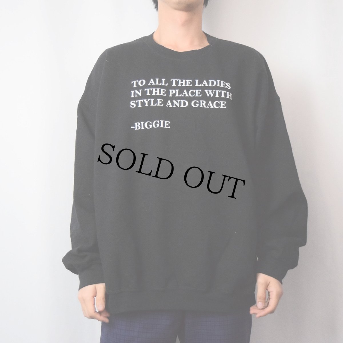 画像2: Biggie Smalls "Big Poppa" ヒップホッププリントスウェット BLACK (2)