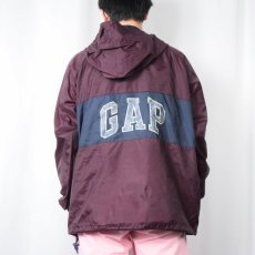 画像4: GAP 2トーン ナイロンアノラックパーカー M (4)