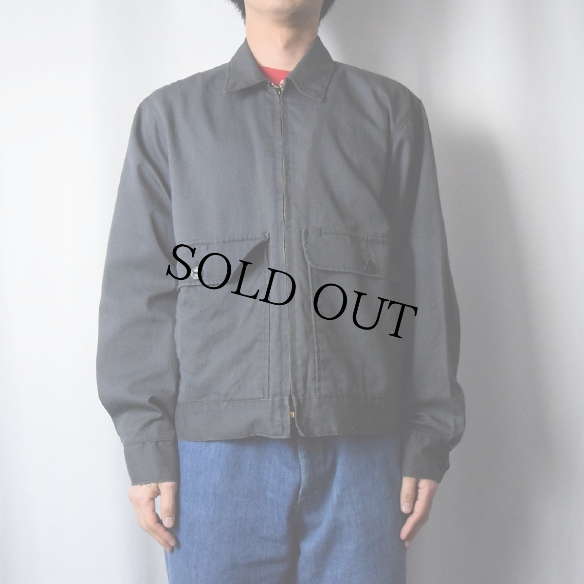 画像2: 60's Sears ポリエステル×コットンワークジャケット SIZE42 (2)