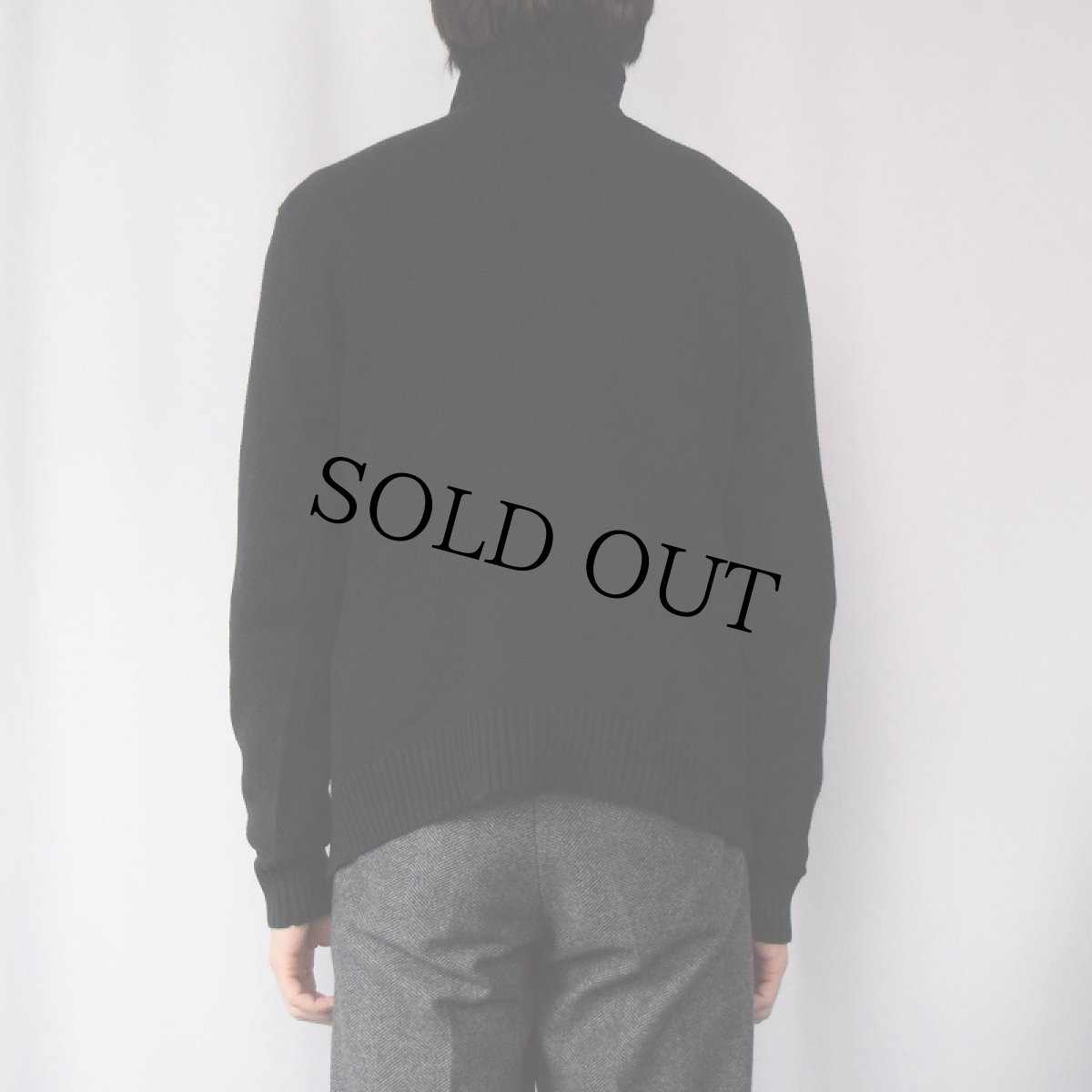 画像3: POLO Ralph Lauren ロゴ刺繍 タートルネック コットンニットセーター BLACK L (3)