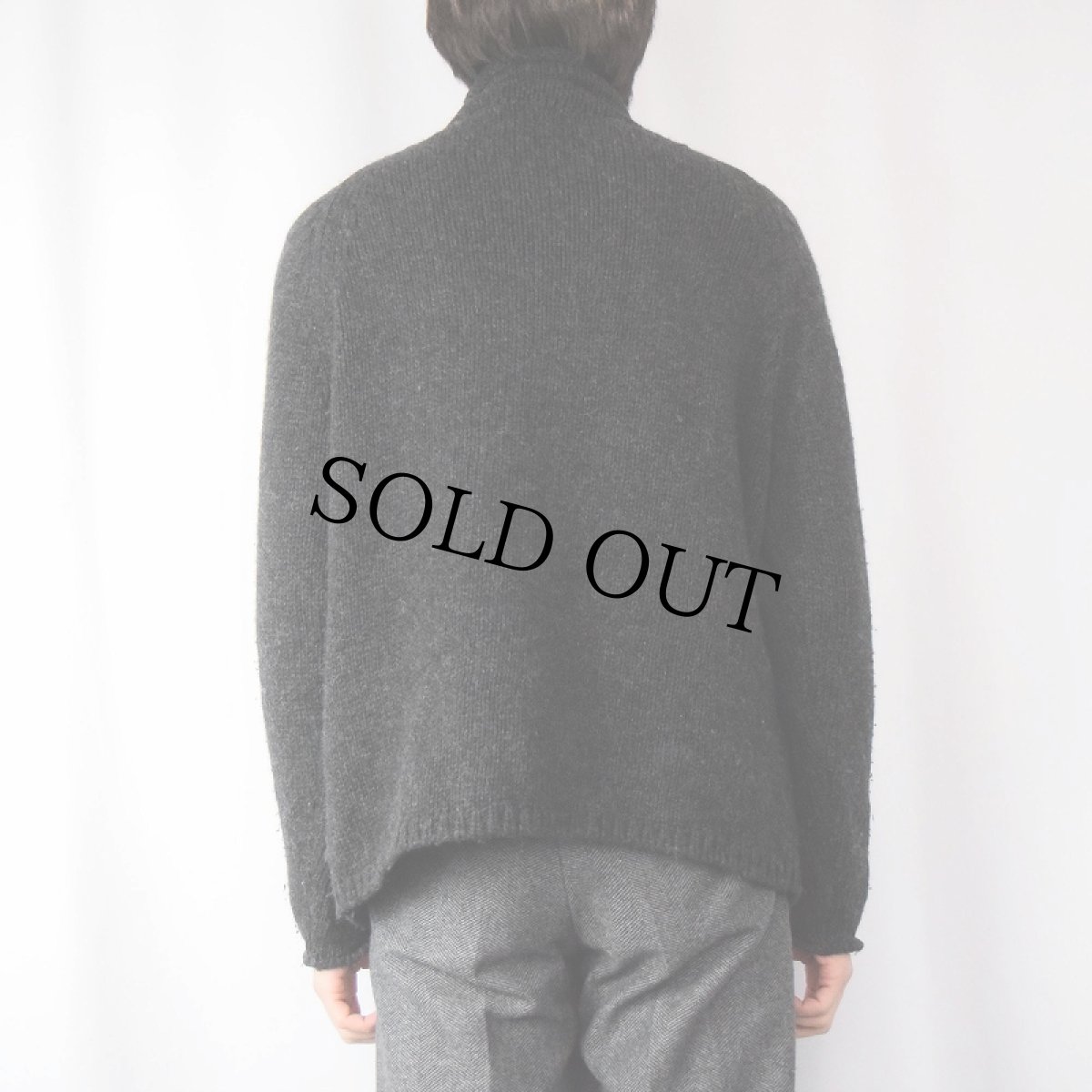 画像3: ロールネック ウールニットセーター L (3)