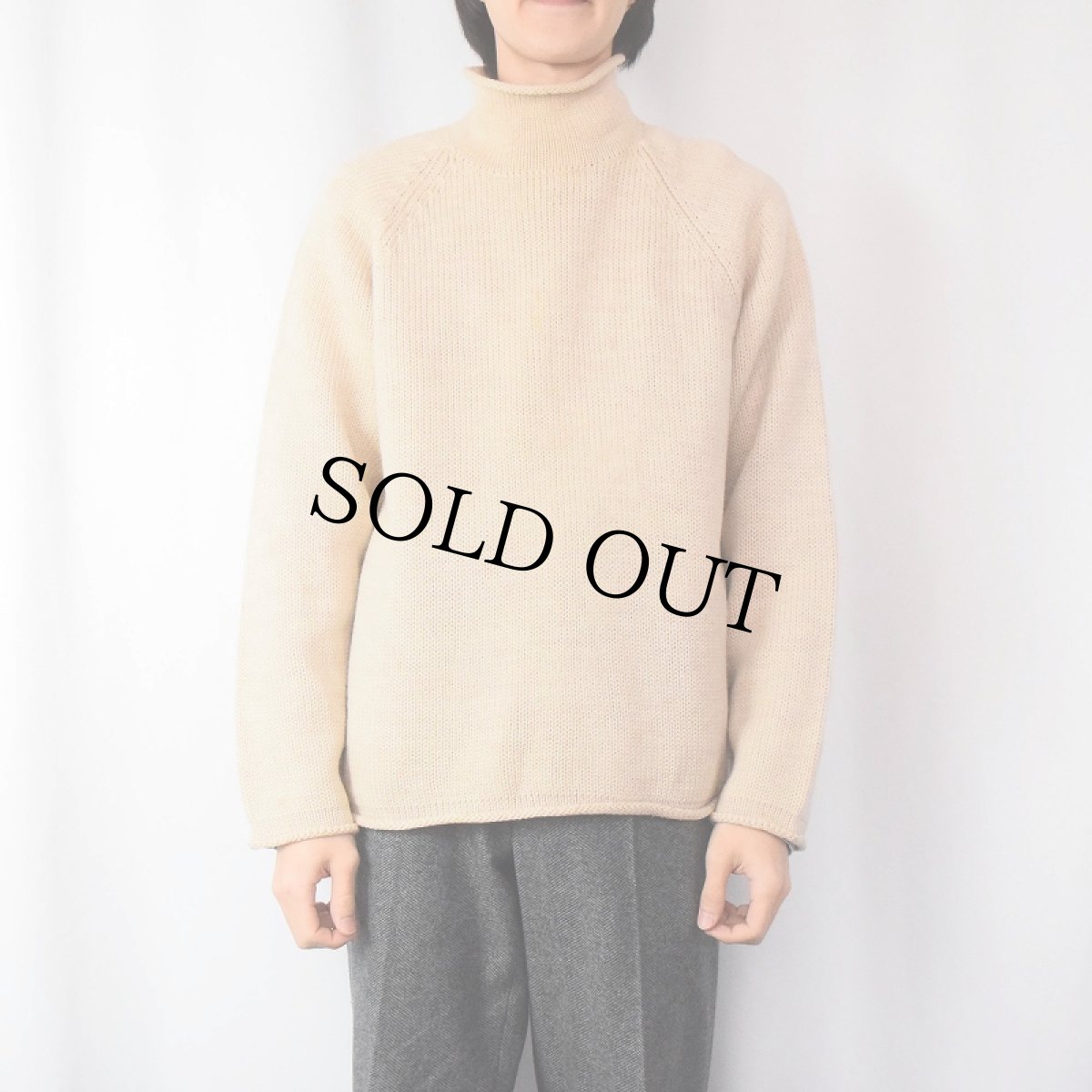 画像2: J.CREW ロールネック ウールニットセーター L (2)