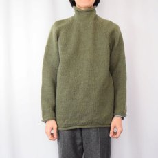 画像2: 90〜2000's J.CREW ロールネック ウールニットセーター XL (2)