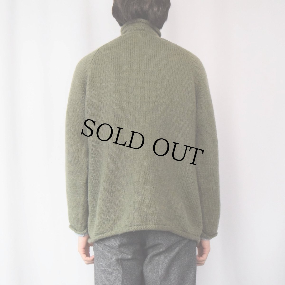画像3: 90〜2000's J.CREW ロールネック ウールニットセーター XL (3)