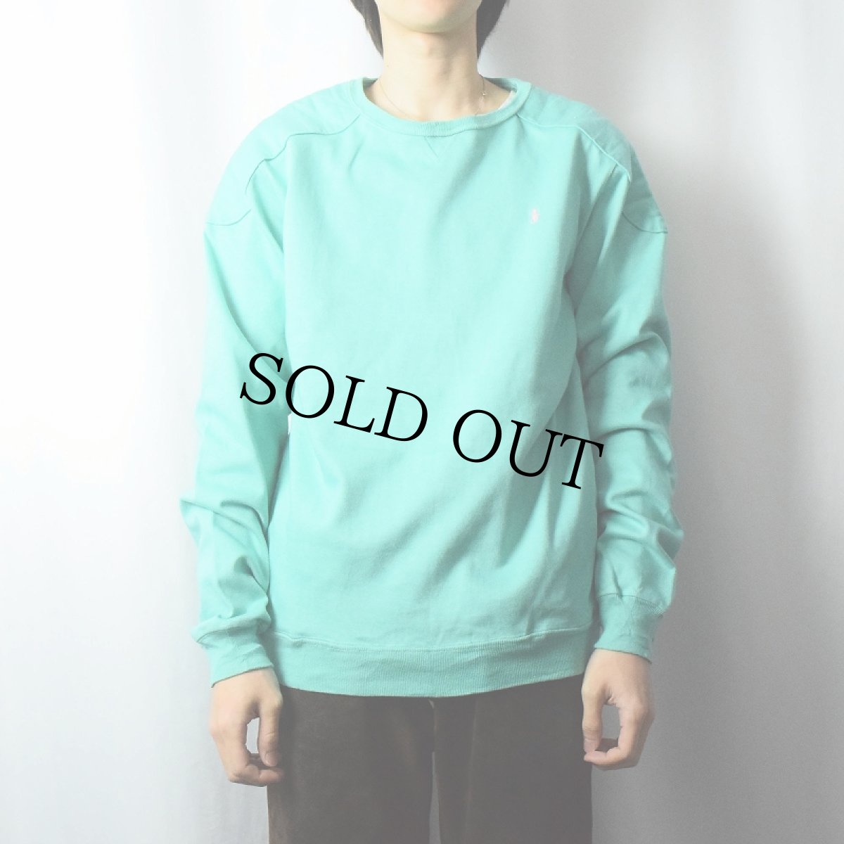 画像2: ブート POLO Ralph Lauren USA製 ショルダーパッチ付き 前V ロゴ刺繍スウェット M (2)