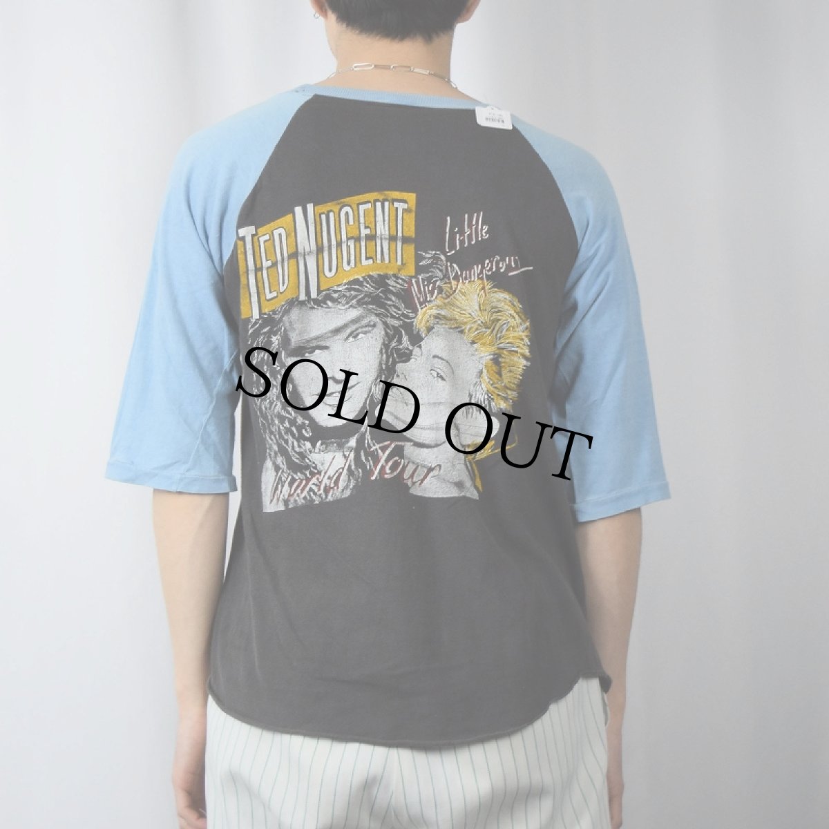 画像4: 80's AEROSMITH "DONE WITH MIRRORS" パキ綿 ハードロックバンドラグランTシャツ M (4)