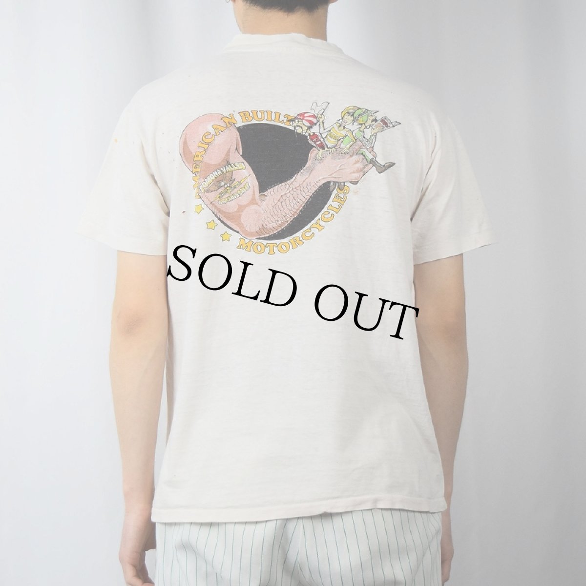 画像4: 70〜80's HARLEY-DAVIDSON USA製 イラストプリントTシャツ L (4)