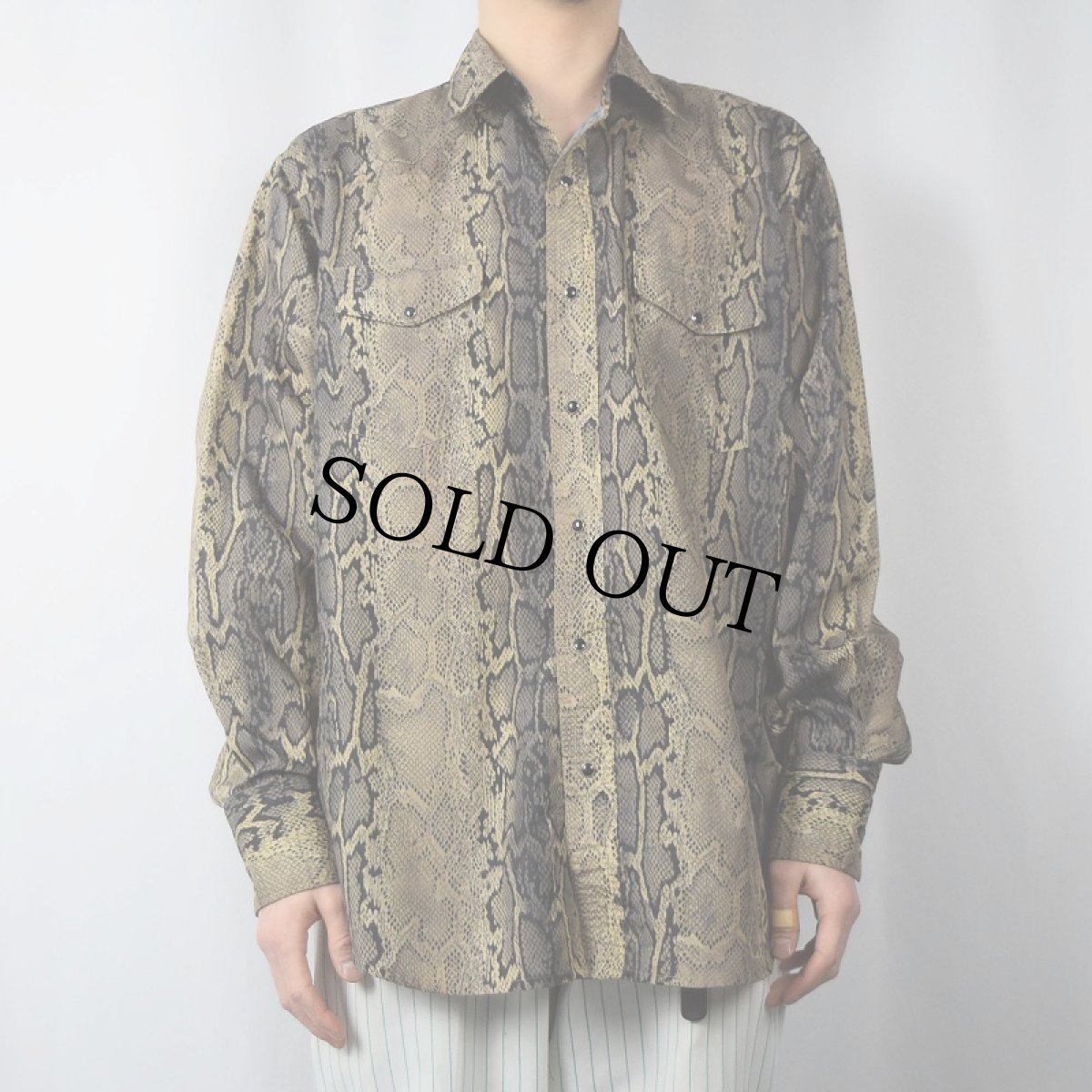 画像2: 80〜90's Wrangler "WESTERN SHIRTS" パイソン柄 ウエスタンシャツ L (2)