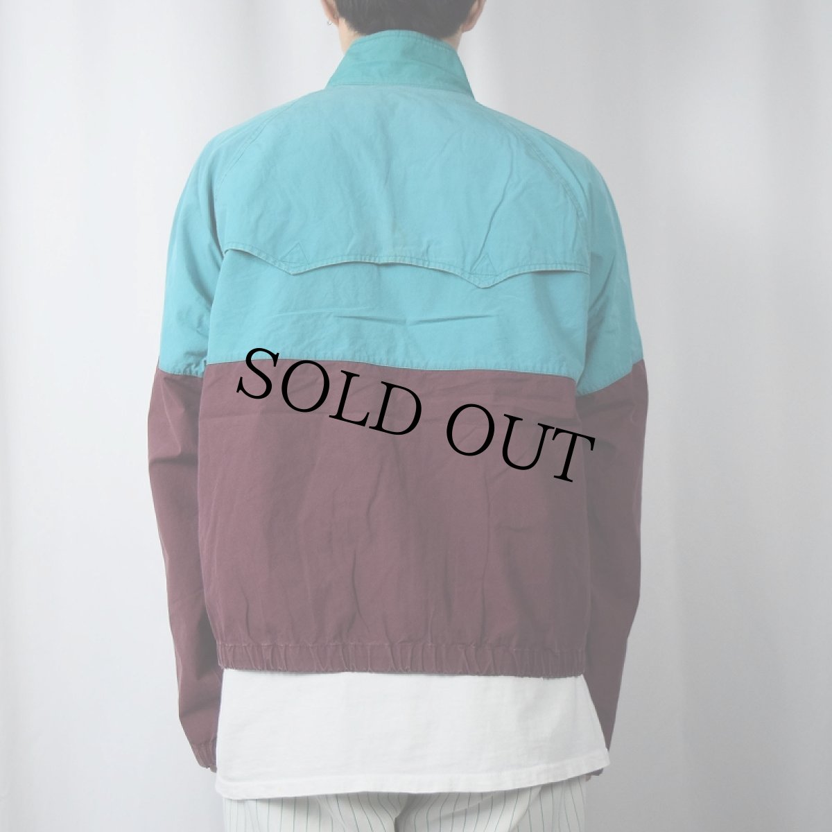 画像3: 90's POLO Ralph Lauren ロゴ刺繍 2トーン コットンスイングトップ M (3)