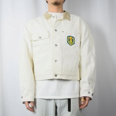 画像2: 80〜90's POLO Ralph Lauren "AUTHENTIC DUNGAREES" USA製 ワッペン付き ホワイトデニムジャケット L (2)