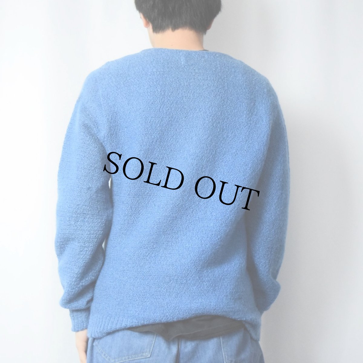 画像3: 60's Barclay モヘア×ウールニットカーディガン S (3)