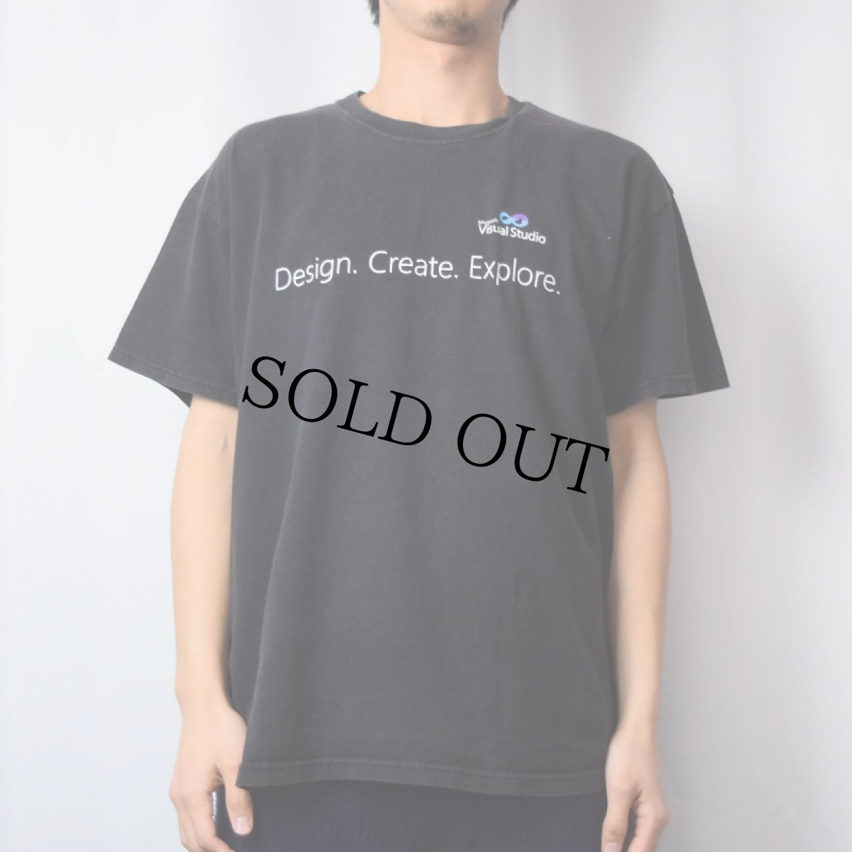 画像2: Microsoft Visual Studio "Design. Create. Explore." コンピューター企業Tシャツ BLACK L (2)